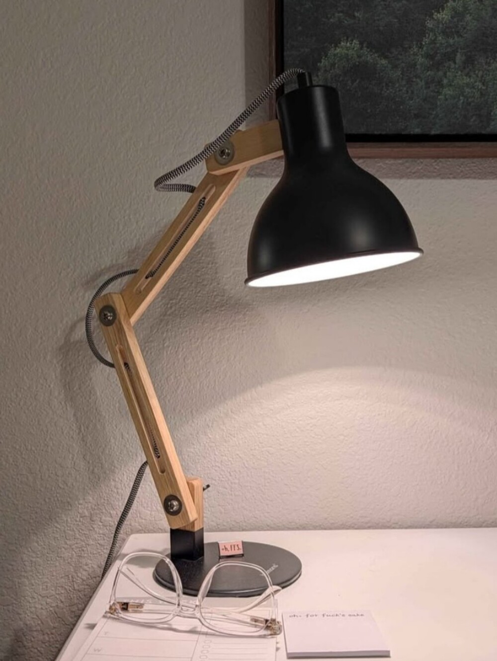 Tomons Wooden Scandinavian Style Swing Arm Desk Lamp